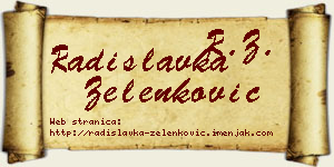 Radislavka Zelenković vizit kartica
